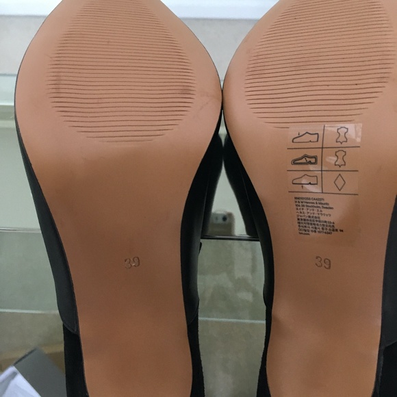 H&M Black Leather & Suede Heels Size 39 NWT - Picture 6 of 9